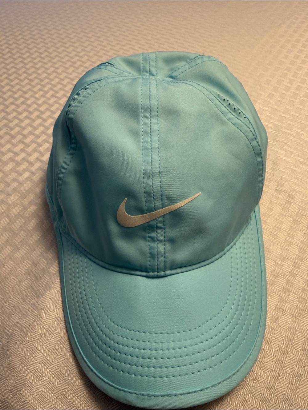 Nike Aqua Performance Baseball Cap with Silver Swoosh